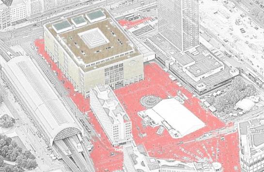 Galleria Kaufhof on AlexanderPlatz (red color is not the real one...)