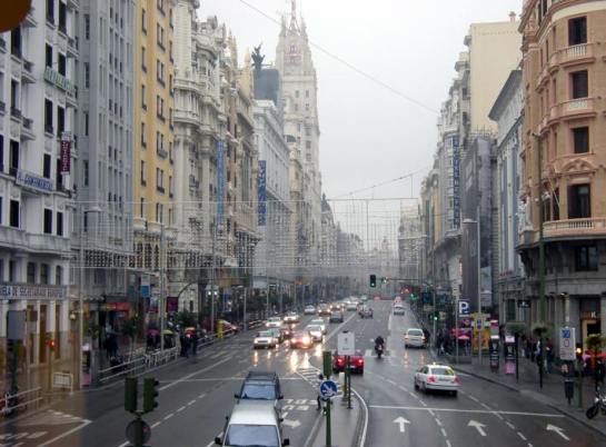 Gran Vía in Madrid, one of the main retail axis in historical Madrid