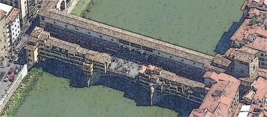 A view from the opposite side, with the square in the center of the bridge clearly visible