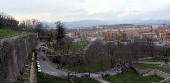 The wall facing the river