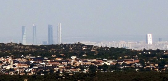Northern Madrid city, as seen from El Escorial