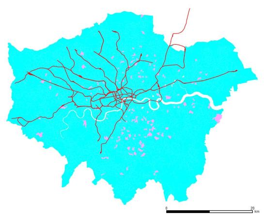 Managers, directors and senior officials. Blue areas have more men than woman, pink ones the opposite