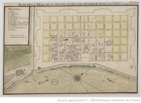 New Orleans in 1744. Things have become more real (lots, buildings), the size of things is also more accurate
