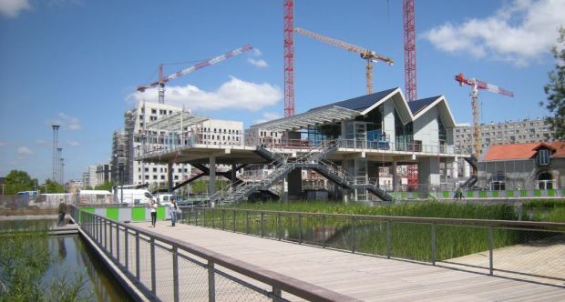 A new station for the rail line that will cross the park