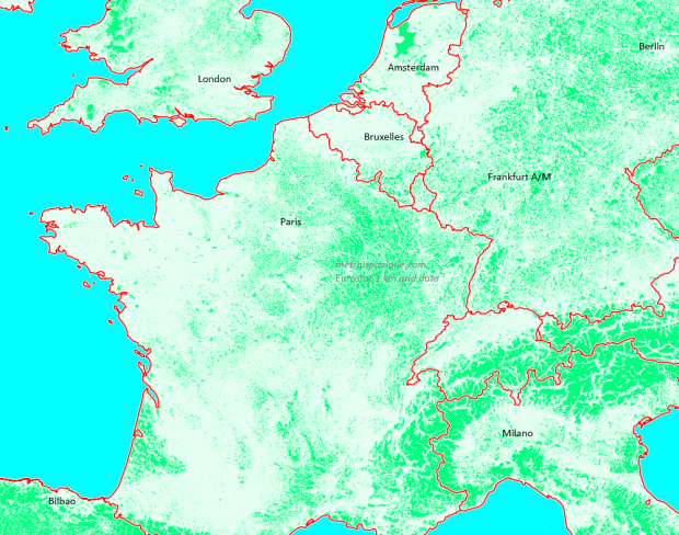 Green cells have no population. So much more void...