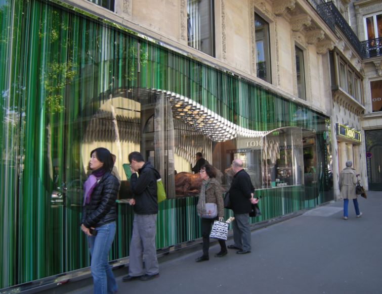A chocolate shop just in front of the Madeleine church in Paris