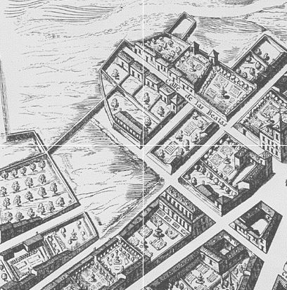 A part of the Texeira Map (1656) in Madrid, in what now is a much denser area.